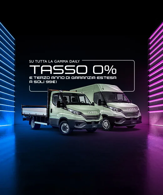 Su tutta la Gamma DAILY Tasso 0% e Terzo anno di garanzia estesa a soli 99€