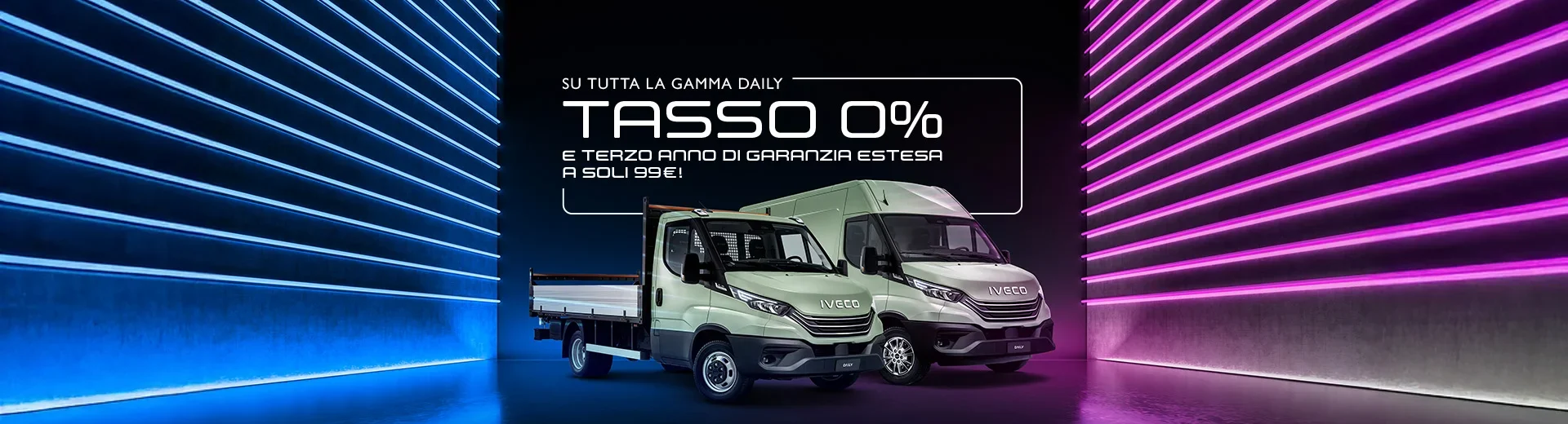 Su tutta la Gamma DAILY Tasso 0% e Terzo anno di garanzia estesa a soli 99€